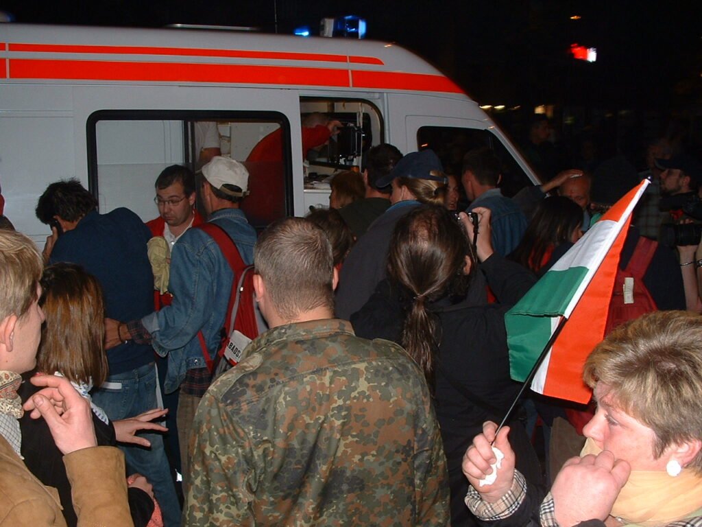 Manifestación en Budapest el 23 de octubre de 2006 durante el 50 aniversario de la Revolución de 1956
