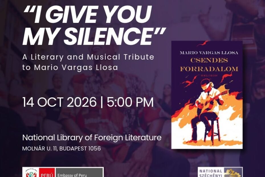 Cartel del homenaje literario y musical a Mario Vargas Llosa en Budapest